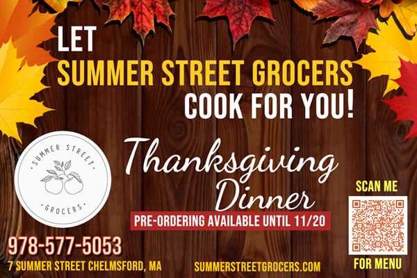 Summer Street Grocers Thanksgiving prepared dinners